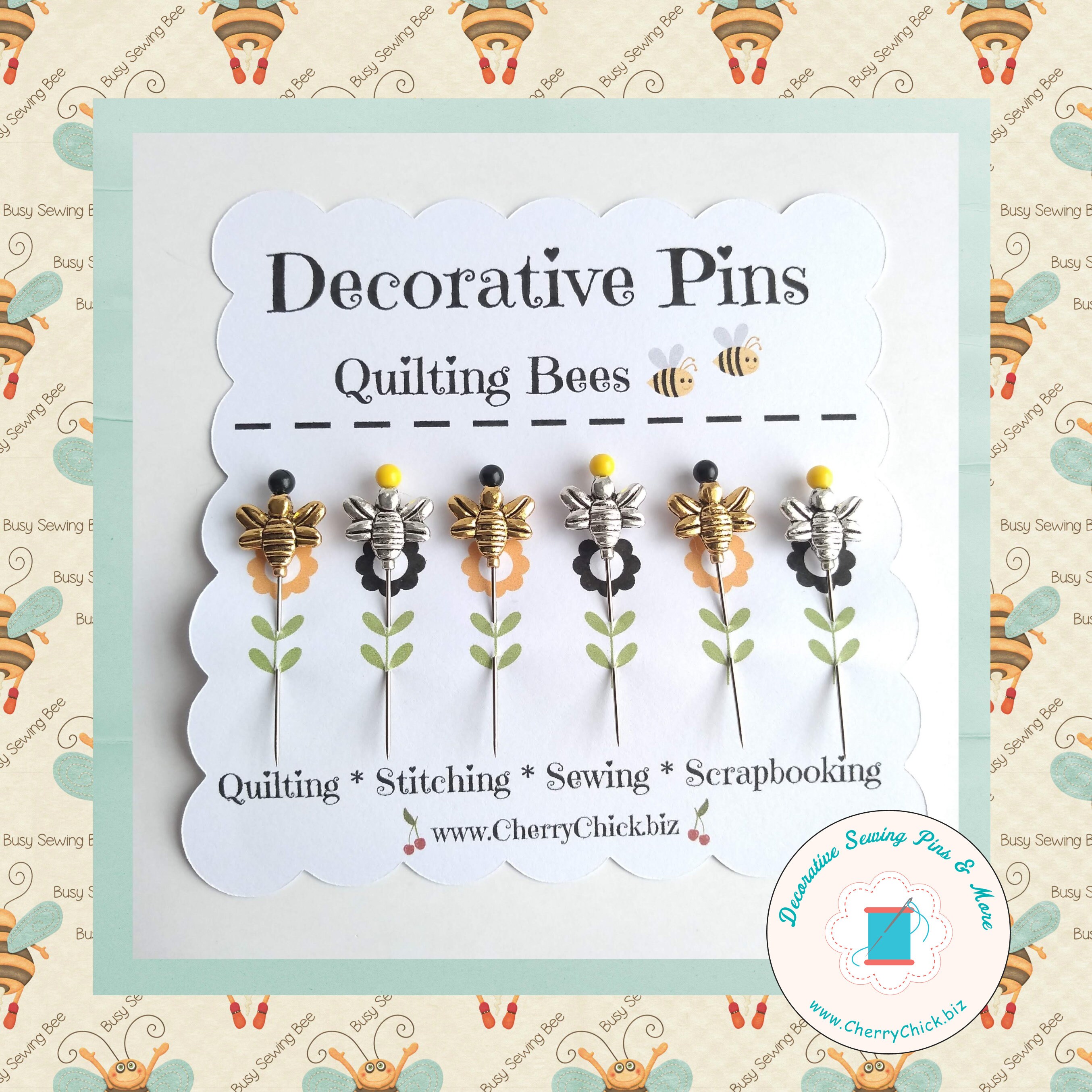 Decorative Sewing Pins Pin Toppers Gift for Quilters Sewing Pins Fancy Pins  Scrapbooking Pins Quilting Pins Pincushion Pins 