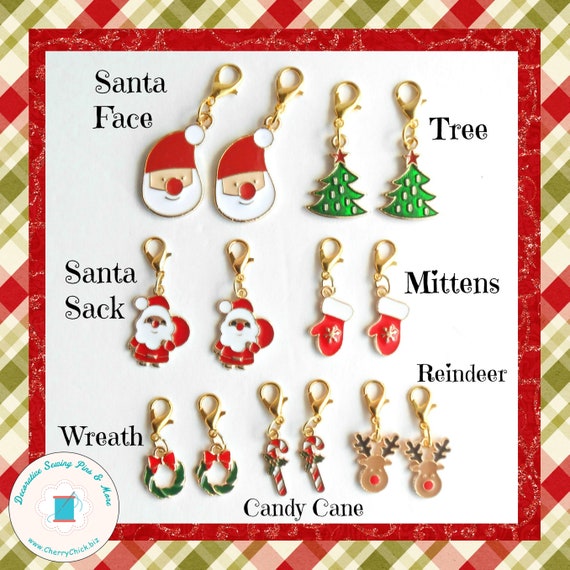 Christmas zipper charm Santa zipper pull Christmas Planner Etsy