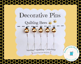 Bee sewing Pin - Decorative Sewing Pin - Quilt Bee Sewing Pin - Bee Count Pin - Bee Pin - Sewing Bee Pin - Gifts for Quilter - Sewing gift