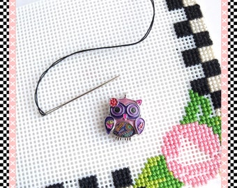 Owl Needle Minder - Chubby Owl Needle Magnet - Quilting Needle Minder -  Gift for Quilter - Embroidery - Sewing Gift - Owl magnet