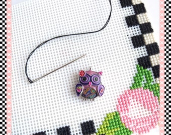 Owl Needle Minder - Chubby Owl Needle Magnet - Quilting Needle Minder -  Gift for Quilter - Embroidery - Sewing Gift - Owl magnet