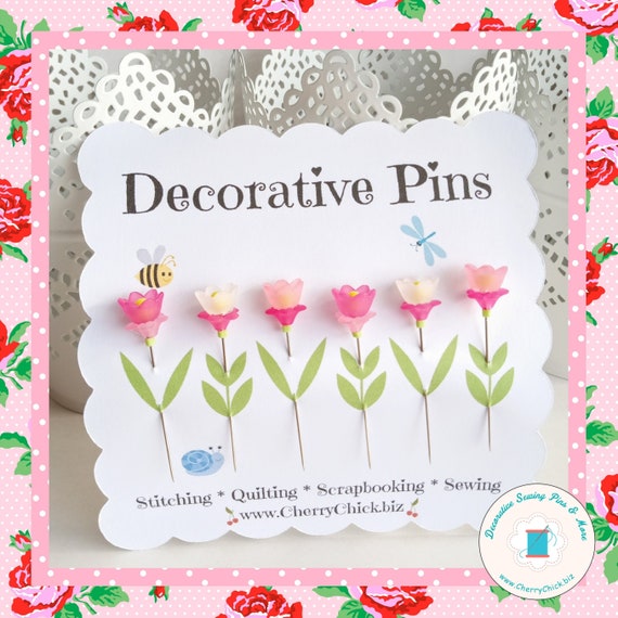 Decorative Sewing Pins Pin Toppers Gift for Quilters Sewing Pins Fancy Pins  Scrapbooking Pins Quilting Pins Pincushion Pins 