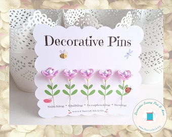 Sewing Pins - Hydrangea Flower Pins - Gift for Quilters - Decorative Sewing Pins - Pretty Pins - Quilting Pins - Pincushion Pins - Hydrangea