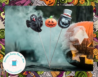 Decorative Halloween Pins - Ghost Sewing Pin - Fall Sewing Pin - Pumpkin sewing pin - Autumn Pin - Counting Pin - Summerween sewing pin