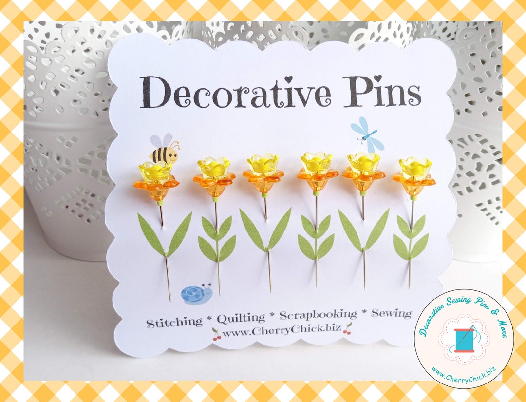 New Daffodil Sewing Pins Decorative Sewing Pins Garden Pins Push Pins