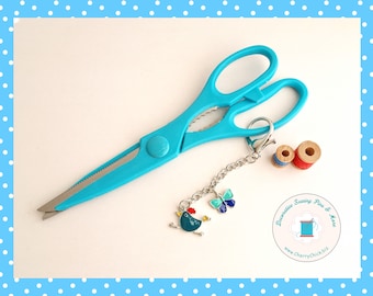 Bird Scissors Fob - Butterfly Scissors Fob - Gift for Quilter - Quilt Retreat Gifts - Sewing Retreat Gifts - Purse Charm - Yoga bag charm