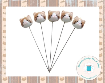 Cat Sewing Pins - Decorative Sewing Pins - Cat Counting Pins - Handmade Pins - Gifts for Cross Stitchers - Retreat Gifts - Cats sewing pins