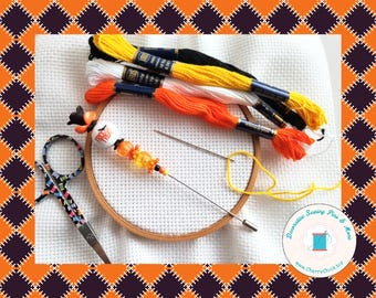 Halloween Counting Pin - Crossstitch Pin - Trick or Treat Pin - Cross Stitcher Gift - Decorative Pin - Marking Pin - Stick Pin - Count Pin