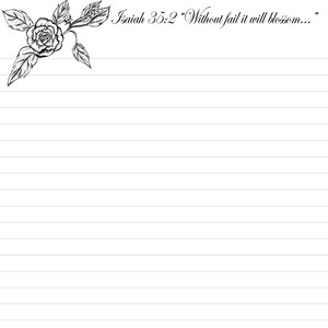 Rose, Flower, Letter Writing, Printable, Lined Paper, Letter Writing, JW