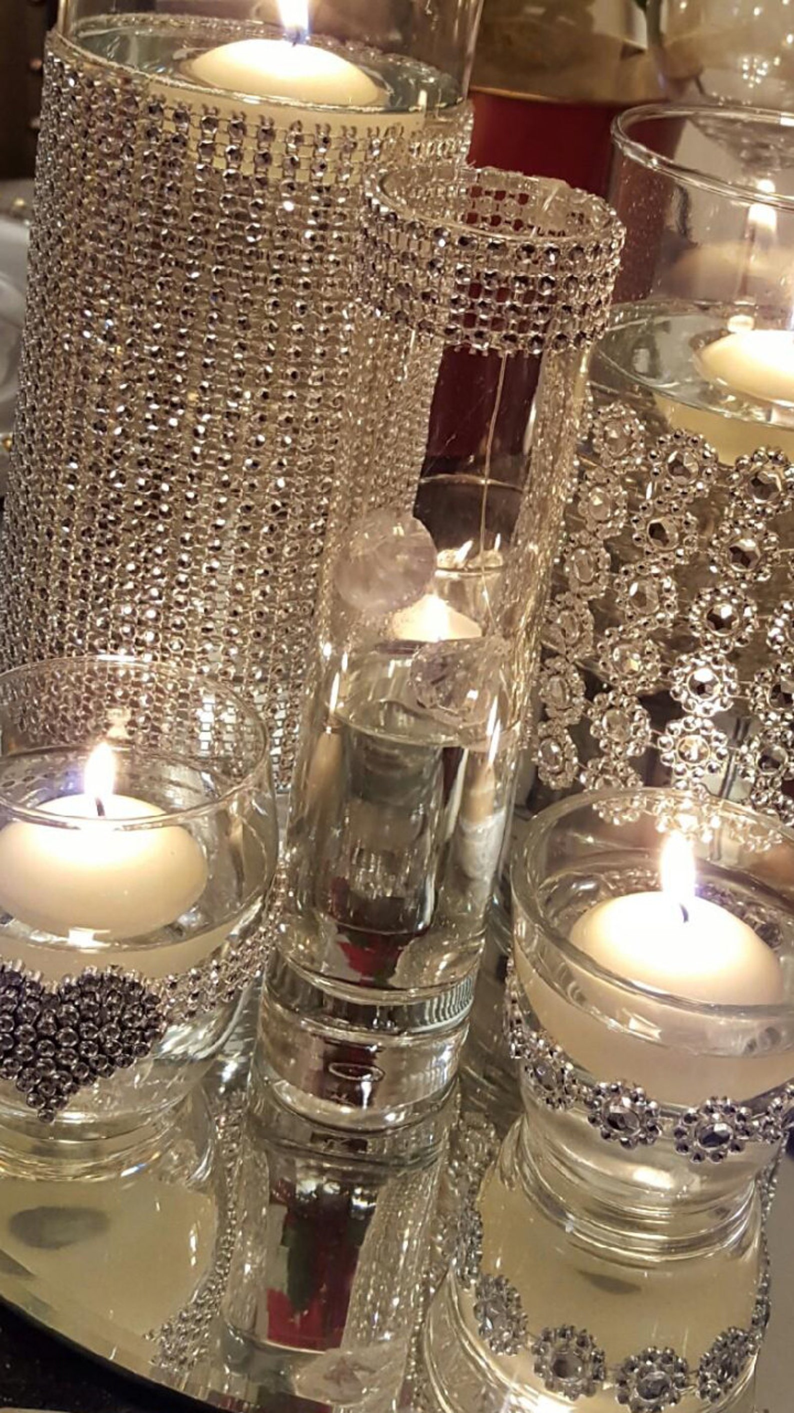 Centerpiece Vase Set With Bling Etsy