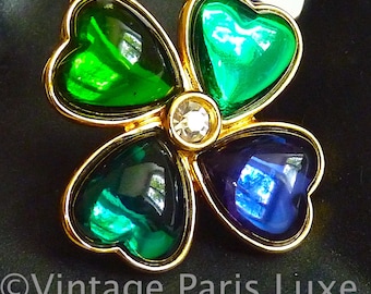 ヴィンテージ YSL ブローチ：ロバート・グーセンスデザイン、ブルー