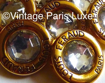 Vintage LOUIS FERAUD PARIS Crystal Buttons Size 2.2 cm, Price for 1 Button