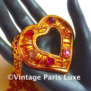 LACROIX Rare Collier Broche Coeur Cristaux Vintage 1992, Bijoux Haute Couture Vintage, Cadeau pour Elle image 4