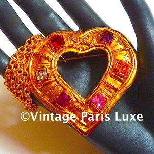 LACROIX Rare Collier Broche Coeur Cristaux Vintage 1992, Bijoux Haute Couture Vintage, Cadeau pour Elle image 3