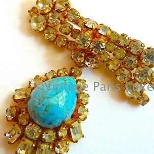 Broche Vintage Pâte de Verre Haute Couture, Bijoux Pâte de Verre, Cadeau Noël pour Elle