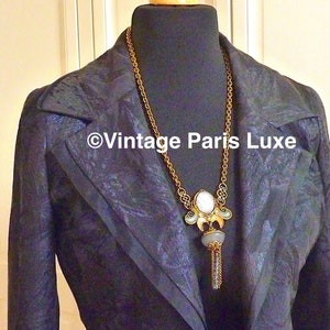 Vintage CHORANGE PARIS Signed Necklace with Beetle Pendant, French Haute Couture Jewelry, French Costume Jewelry, Gift for Her