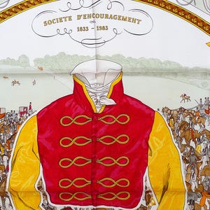 Seltener Hermes Schal Sonderedition On Epsom Downs zum 150-jährigen Jubiläum der &quot;Société d&#39;Encoragement&quot; 1983, Geschenk für Sie, Geschenk für Ihn