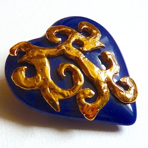 Broche YSL par R. Goossens, Broche YSL Coeur ou Pendentif, Bijoux Yves Saint Laurent, Cadeau pour Elle,