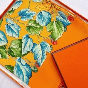 HERMES Scarf  with Box "L'Arbre de Soie", Authentic Hermes Silk Carre 35", Hermes Accessories, Gift for Her, Gift for Him, Designer Scarf