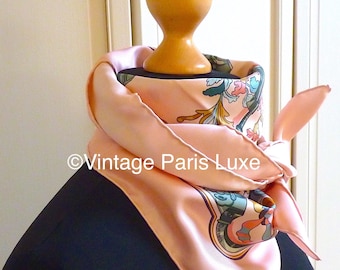 HERMES Silk Scarf BRAND NEW With Box "Copeaux" by Cathy Latham, Pink Hermes Silk Carre, Gift for Her, Mothers Day Gift