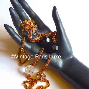Signed MONET Very Long Gold Chain Necklace, 1970&#39;s American Costume Jewelry Necklace, Gift for Her