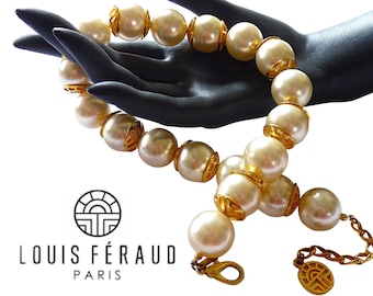 Collar de perlas vintage LOUIS FERAUD PARIS: joyería francesa de alta costura