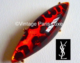 YSL Broche Vintage Motif Panthère, Bijoux Yves Saint Laurent Vintage, Bijoux Haute Couture 1980, Cadeau pour Elle