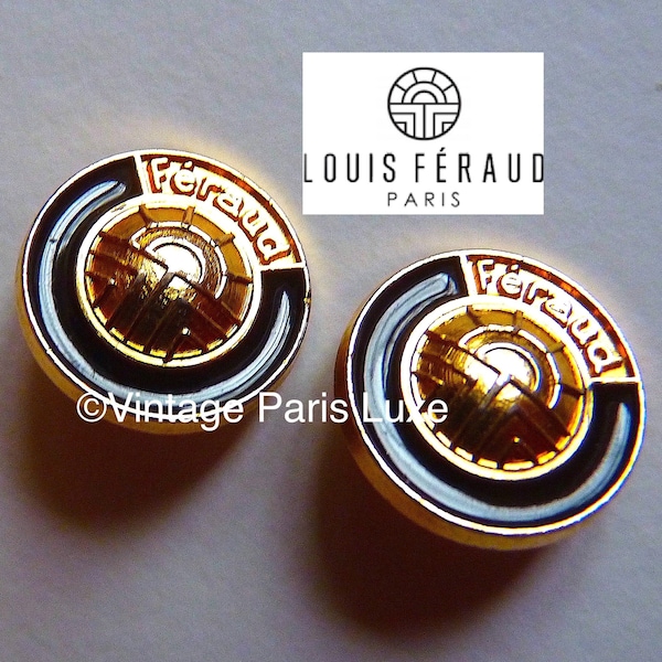 Lot de 2 Boutons LOUIS FERAUD Vintage Dim 1.8 cm, Boutons Haute Couture Vintage, Boutons Signés Vintage