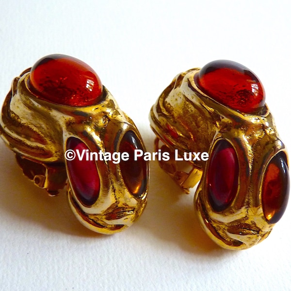 Vintage KALINGER PARIS Crystal Earrings, Vintage French Haute Couture Jewelry, Gift for Her