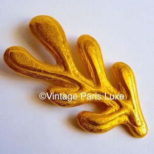 Vintage EDOUARD RAMBAUD PARIS Brooch, Vintage Leaf Brooch, French Haute Couture Costume Jewelry, Gift for Her