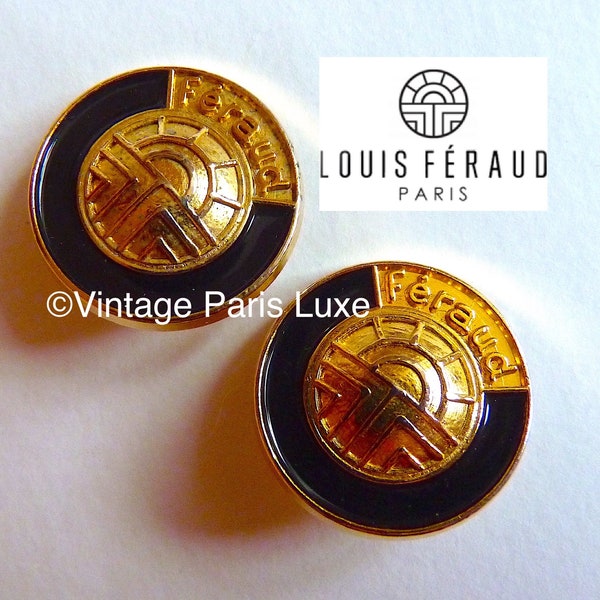 Lot de 2 Boutons LOUIS FERAUD Vintage Dim 2.2 cm, Boutons Haute Couture Vintage, Boutons Signés Vintage