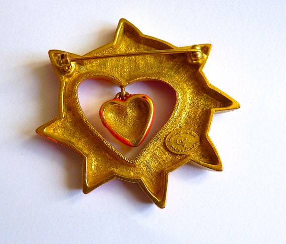 Rare LACROIX Brooch Christian Lacroix Dangle Heart Brooch - Etsy