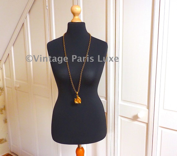 VIntage LANVIN PARIS Long Logo Chain Necklace wit… - image 5