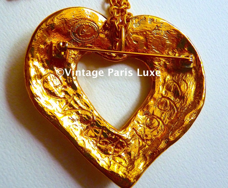 LACROIX Rare Collier Broche Coeur Cristaux Vintage 1992, Bijoux Haute Couture Vintage, Cadeau pour Elle image 5