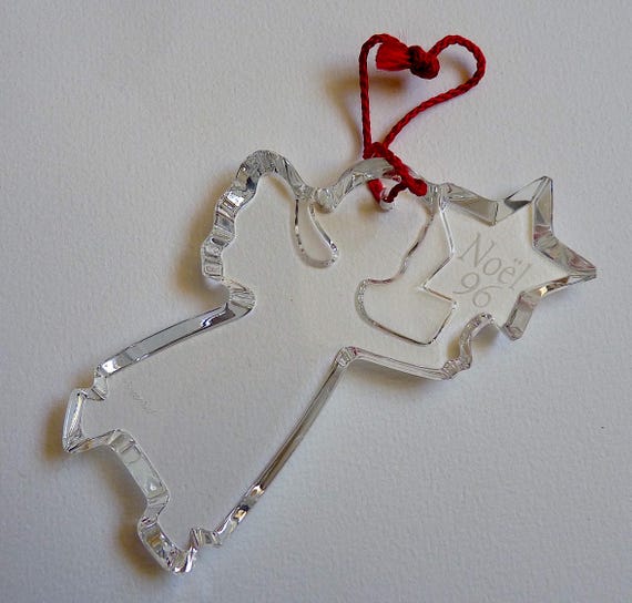 バカラクリスタルクリスマスエンジェルオーナメント：ヴィンテージ1996