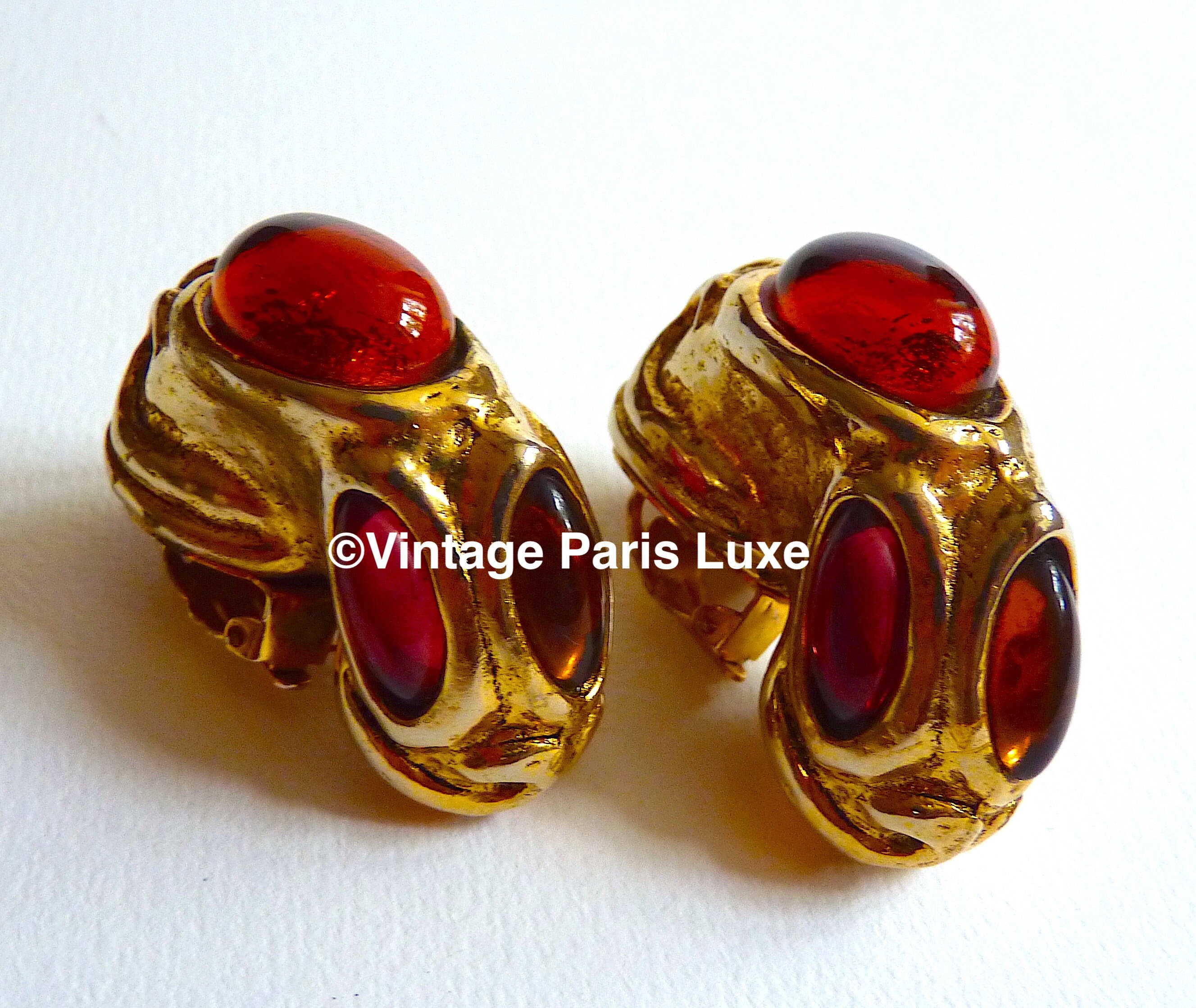 ❤️❤️KALINGER上品ブランドフランスPARIS ヴィンテージ大ぶり　ブローチ Vintage KALINGER PARIS Blue Rhinestones Massive Jewelled