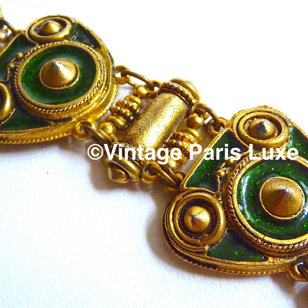 Bracelet Vintage Signé CHORANGE PARIS dans le Style de Claire Deve, bijoux Haute Couture Vintage, Cadeau pour Elle