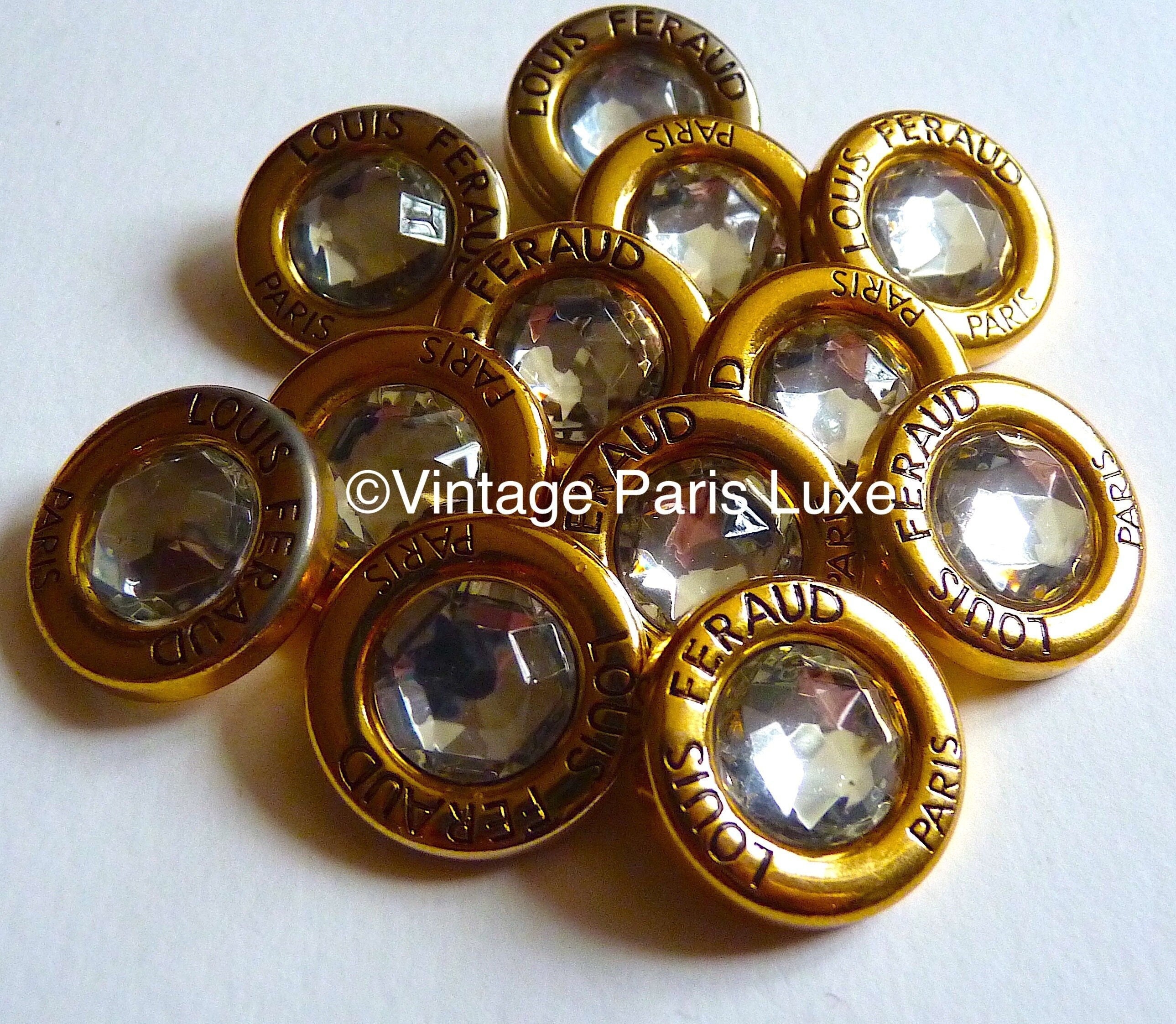 Vintage LOUIS FERAUD PARIS Crystal Buttons Size 2.2 Cm Price -  Sweden