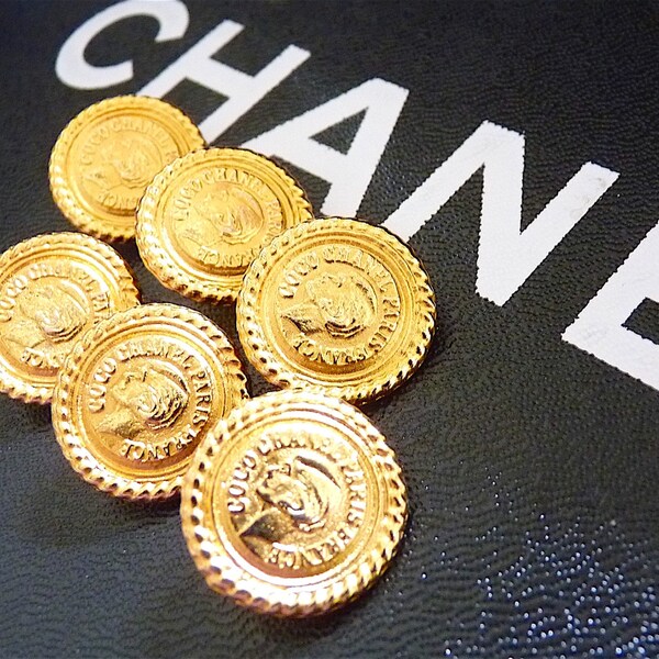 Authentic CHANEL Buttons, Stamped, Sz 0.6" 1.5 cm, Coco Chanel Paris, Vintage, Chanel Earrings, Chanel Jewelry, Only 1 Left !