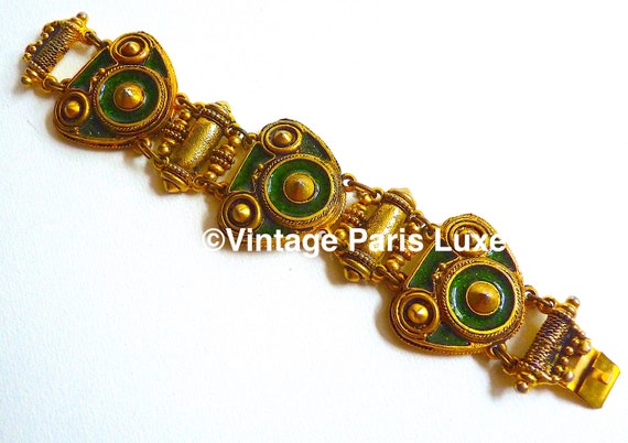 Vintage CLAIRE DEVE Style Bracelet signed Chorang… - image 2