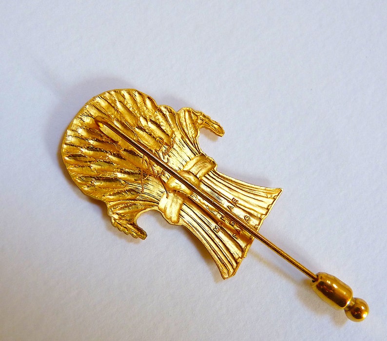 ANDREE PUTMAN Designer Jewelries Gift For Her Gift for Him Ultra Rare Vintage Brooch Featuring a Wheat Sheaf in Gold Tone Metal