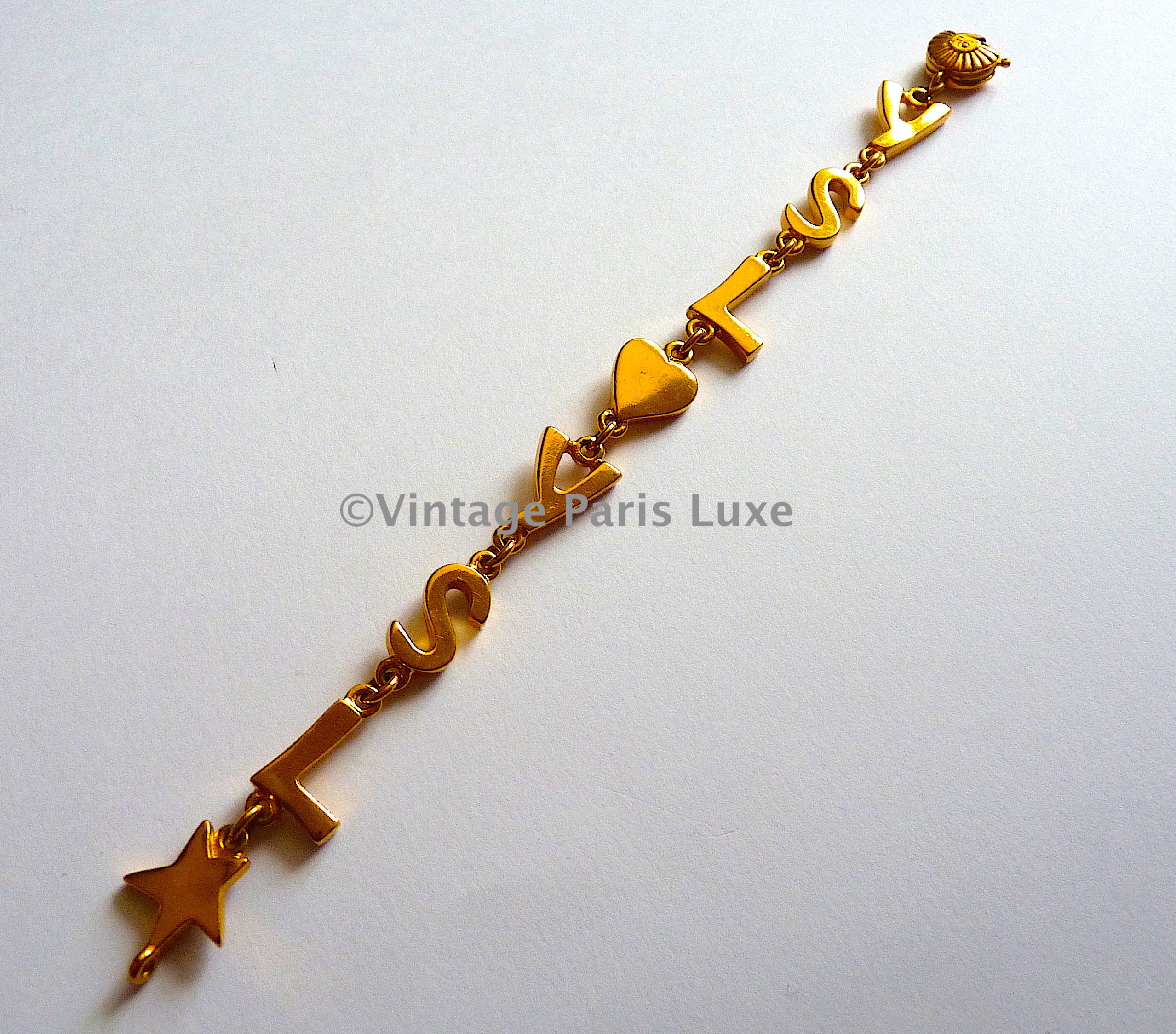 Vintage YVES SAINT LAURENT Ysl Signature Love Heart Charm