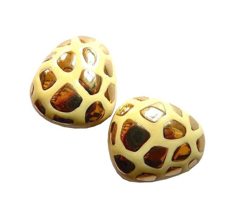 80s Couture Jewelry Gift for Her Vintage CINER Earrings Leopard Pattern Earrings Mother Day Gift CINER Jewelry 80s Earrings