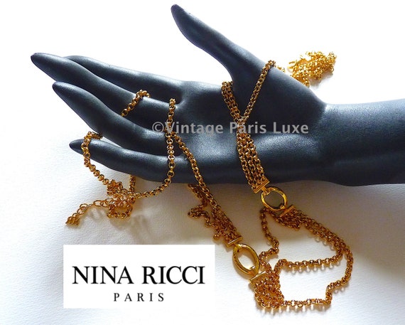 NINA RICCI Gold Chain Necklace Belt Vintage Nina Ricci Jewelry
