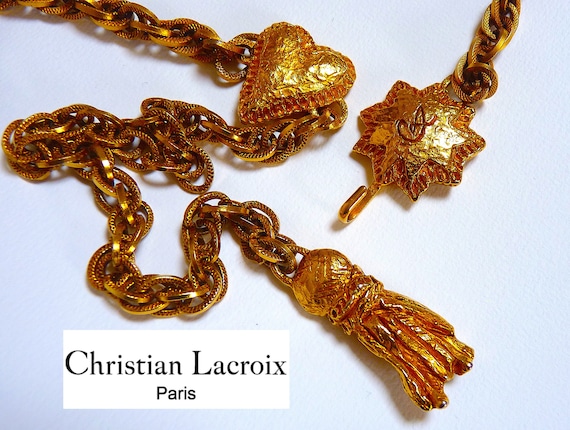 Gold Chain Belt or Necklace Stamped CHRISTIAN LACR