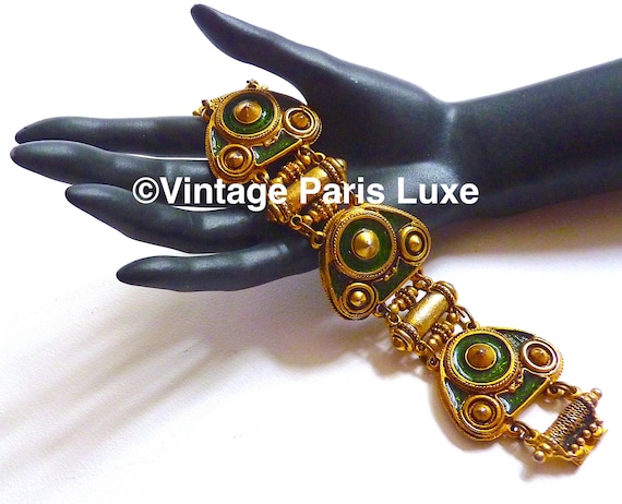 Vintage CLAIRE DEVE Style Bracelet signed Chorang… - image 3