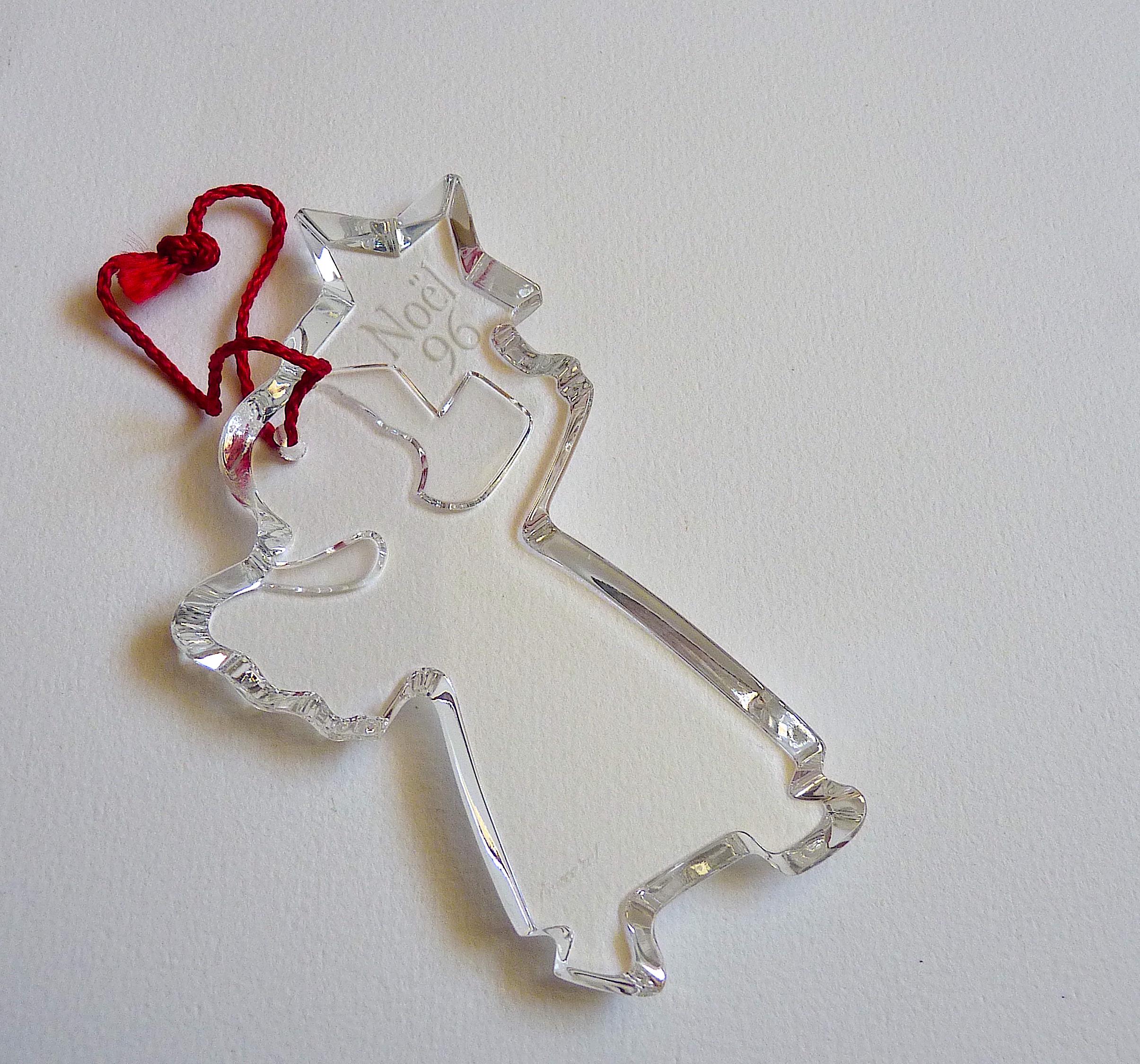 バカラクリスタルクリスマスエンジェルオーナメント：ヴィンテージ1996