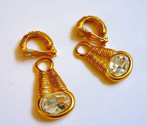 Vintage GUY LAROCHE PARIS Earrings, French Crysta… - image 6