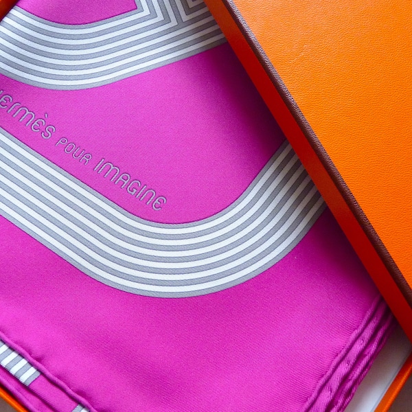 Rare Hermes Scarf Special Edition for Imagine, Hermes Circuit 24 for Imagine Limited Edition LE, Pink Hermes Scarf, Mothers Day Gift for Her