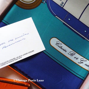 Rare Hermes Scarf Special Edition for Citroën 1973, Hermes Special Edition, Rare Hermes LE, Hermes Limited Edition, Collectible Hermes